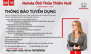 Honda Sơn Tây Tuyển Dụng